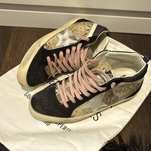 Golden Goose Mid-Star Black Suede Size 38